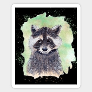 Raccoon in Ink and Watercolor Magnet